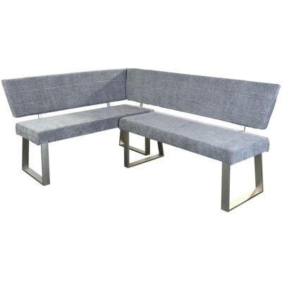 Mid.you Eckbank, Hellgrau, Metall, Textil, L-Form, nur wie online abgebildet bestellbar, 187x142.5 cm, Esszimmer, Bänke, Eckbänke Mid.you Eckbank, Hellgrau, Metall, Textil, L-Form, nur wie online abgebildet bestellbar, 187x142.5 cm, Esszimmer, Bänke, Eckbänke