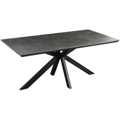Mid.you Esstisch, Schwarz, Dunkelgrau, Keramik, Holzwerkstoff, rechteckig, Flachrohr, 90x76x180 cm, Esszimmer, Esstische, Esstische Keramik Mid.you Esstisch, Schwarz, Dunkelgrau, Keramik, Holzwerkstoff, rechteckig, Flachrohr, 90x76x180 cm, Esszimmer, Esstische, Esstische Keramik
