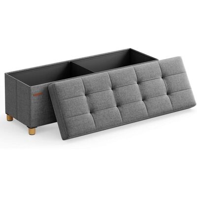 Sitzbox, Grau, Holz, Metall, 110x40x38 cm, als Aufbewahrungsbox verwendbar, Stauraum, Wohnzimmer, Sessel, Hocker & Hockerbänke, Sitzwürfel Sitzbox, Grau, Holz, Metall, 110x40x38 cm, als Aufbewahrungsbox verwendbar, Stauraum, Wohnzimmer, Sessel, Hocker & Hockerbänke, Sitzwürfel