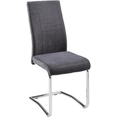 Carryhome Schwingstuhl, Anthrazit, Grau, Chromfarben, Metall, Textil, Rundrohr, C-Form, 43x98x60 cm, Stoffauswahl, Esszimmer, Stühle, Schwingstühle Carryhome Schwingstuhl, Anthrazit, Grau, Chromfarben, Metall, Textil, Rundrohr, C-Form, 43x98x60 cm, Stoffauswahl, Esszimmer, Stühle, Schwingstühle