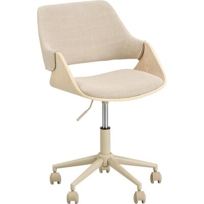 Mid.you Drehstuhl, Naturfarben, Beige, Holz, Metall, Textil, Esche, Pappel, furniert, Sperrholz, Drehkreuz, 51x78x88 cm, Sitzfläche 360° drehbar, Büromöbel, Bürostühle, Drehstühle Mid.you Drehstuhl, Naturfarben, Beige, Holz, Metall, Textil, Esche, Pappel, furniert, Sperrholz, Drehkreuz, 51x78x88 cm, Sitzfläche 360° drehbar, Büromöbel, Bürostühle, Drehstühle