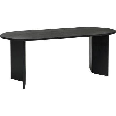 Mid.you Esstisch, Schwarz, Holz, Akazie, vollmassiv, Holz, oval, Wange, 90x76x200 cm, gastro- und objekttauglich, Esszimmer, Esstische, Esstische Mid.you Esstisch, Schwarz, Holz, Akazie, vollmassiv, Holz, oval, Wange, 90x76x200 cm, gastro- und objekttauglich, Esszimmer, Esstische, Esstische