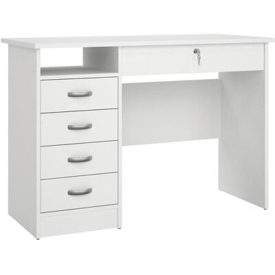 P & B Schreibtisch, Weiß, Holzwerkstoff, 5 Schublade(n) Schubladen, Wange, 48.5x75.6x109.3 cm, Stauraum, abschließbar, Büromöbel, Schreibtische, Schreibtische P & B Schreibtisch, Weiß, Holzwerkstoff, 5 Schublade(n) Schubladen, Wange, 48.5x75.6x109.3 cm, Stauraum, abschließbar, Büromöbel, Schreibtische, Schreibtische