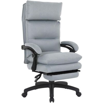 Venda Chefsessel, Hellgrau, Metall, Kunststoff, Textil, Drehkreuz, 63.5x114-122x70 cm, Sitzfläche 360° drehbar, inklusive Armlehnen, ausziehbare Fußstütze, Büromöbel, Bürostühle, Chefsessel Venda Chefsessel, Hellgrau, Metall, Kunststoff, Textil, Drehkreuz, 63.5x114-122x70 cm, Sitzfläche 360° drehbar, inklusive Armlehnen, ausziehbare Fußstütze, Büromöbel, Bürostühle, Chefsessel