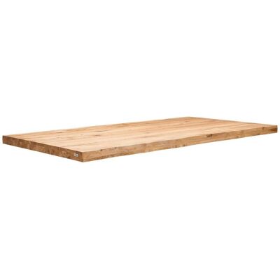 Valdera Tischplatte, Eichefarben, Holz, Wildeiche, massiv, rechteckig, 90x6x160 cm, Esszimmer, Esstische, Tischsysteme, Tischplatten Valdera Tischplatte, Eichefarben, Holz, Wildeiche, massiv, rechteckig, 90x6x160 cm, Esszimmer, Esstische, Tischsysteme, Tischplatten