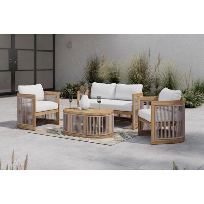Ambia Garden Gartenset, Akaziefarben, Beige, Holz, 4-teilig, Akazie, massiv, Füllung: Komfortschaum,Polyester, 132x64x70 cm, Gartenmöbel, Gartengarnituren, Gartenmöbel-Sets Ambia Garden Gartenset, Akaziefarben, Beige, Holz, 4-teilig, Akazie, massiv, Füllung: Komfortschaum,Polyester, 132x64x70 cm, Gartenmöbel, Gartengarnituren, Gartenmöbel-Sets