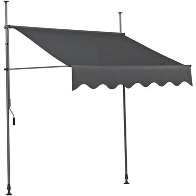 Markise, Dunkelgrau, Metall, Textil, 250x300x150 cm, Sonnenschutz, Sichtschutz Markise, Dunkelgrau, Metall, Textil, 250x300x150 cm, Sonnenschutz, Sichtschutz