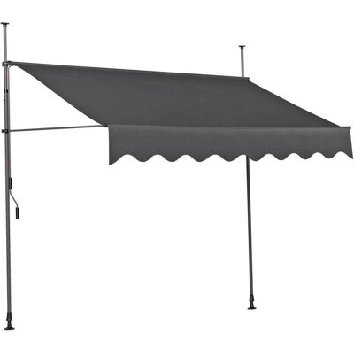 Markise, Dunkelgrau, Metall, Textil, 350x300x120 cm, Sonnenschutz, Sichtschutz Markise, Dunkelgrau, Metall, Textil, 350x300x120 cm, Sonnenschutz, Sichtschutz