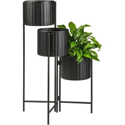 Ambia Home Blumentopf, Schwarz, Metall, Uni, 37x65x37 cm, Abstufung auf der Innenseite, Dekoration, Blumen & Blumentöpfe, Übertöpfe Ambia Home Blumentopf, Schwarz, Metall, Uni, 37x65x37 cm, Abstufung auf der Innenseite, Dekoration, Blumen & Blumentöpfe, Übertöpfe