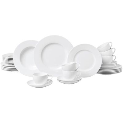 Villeroy & Boch Kombiservice, Weiß, Keramik, 30-teilig, Uni, 39.4x33.8x39.4 cm, Geschirr, Geschirrsets, Kombiservice Villeroy & Boch Kombiservice, Weiß, Keramik, 30-teilig, Uni, 39.4x33.8x39.4 cm, Geschirr, Geschirrsets, Kombiservice