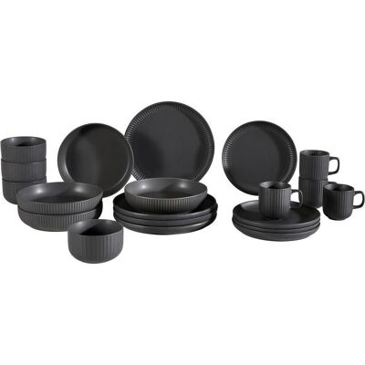 Novel Kombiservice, Schwarz, Keramik, 20-teilig, 240 ml,240 ml,430 ml, Lfgb, Geschirr, Geschirrsets, Kombiservice Novel Kombiservice, Schwarz, Keramik, 20-teilig, 240 ml,240 ml,430 ml, Lfgb, Geschirr, Geschirrsets, Kombiservice