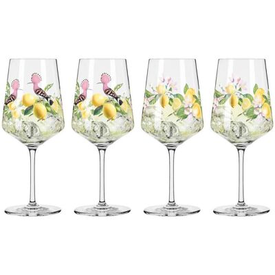 Ritzenhoff Spritzerglas, Gelb, Grün, Rosa, Glas, 4-teilig, 544 ml, 9.3x22.5x9.3 cm, Fsc, Made in Germany, Gläser, Weingläser, Weißweingläser Ritzenhoff Spritzerglas, Gelb, Grün, Rosa, Glas, 4-teilig, 544 ml, 9.3x22.5x9.3 cm, Fsc, Made in Germany, Gläser, Weingläser, Weißweingläser