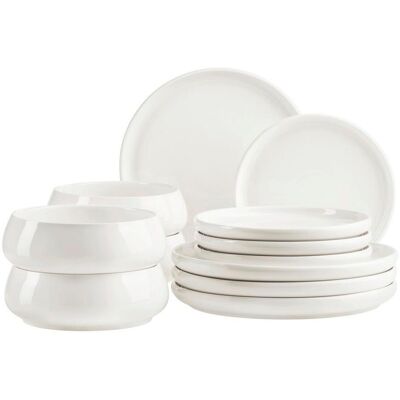 Mäser Tafelservice, Weiß, Keramik, 12-teilig, Geschirr, Geschirrsets, Tafelservice Mäser Tafelservice, Weiß, Keramik, 12-teilig, Geschirr, Geschirrsets, Tafelservice