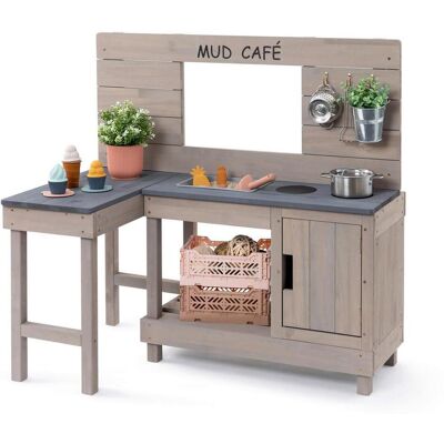 Muddy Buddy Matschküche, Hellgrau, Holz, 60x95x100 cm, Fsc, EN 71, Europäischer Sicherheitsstandard, mit Holzschutz vorbehandelt, Gartenmöbel, Kinder-Gartenmöbel Muddy Buddy Matschküche, Hellgrau, Holz, 60x95x100 cm, Fsc, EN 71, Europäischer Sicherheitsstandard, mit Holzschutz vorbehandelt, Gartenmöbel, Kinder-Gartenmöbel