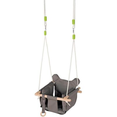 My Baby Lou Babyschaukel, Grau, Holz, Metall, Kunststoff, Textil, Buche, Hartholz, 40x25x40 cm, EN 71, höhenverstellbar, schadstofffrei, Spielzeug, Holzspielzeug My Baby Lou Babyschaukel, Grau, Holz, Metall, Kunststoff, Textil, Buche, Hartholz, 40x25x40 cm, EN 71, höhenverstellbar, schadstofffrei, Spielzeug, Holzspielzeug
