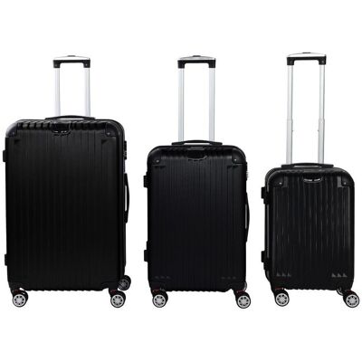 Novel Reisekofferset, Schwarz, Metall, Kunststoff, Textil, 3-teilig, 30x76x49 cm, Bsci, Zahlenschloss, 360°-Rollensystem, Tragehenkel, Netzfach, Freizeit & Co, Koffer & Taschen, Reisekoffer Novel Reisekofferset, Schwarz, Metall, Kunststoff, Textil, 3-teilig, 30x76x49 cm, Bsci, Zahlenschloss, 360°-Rollensystem, Tragehenkel, Netzfach, Freizeit & Co, Koffer & Taschen, Reisekoffer