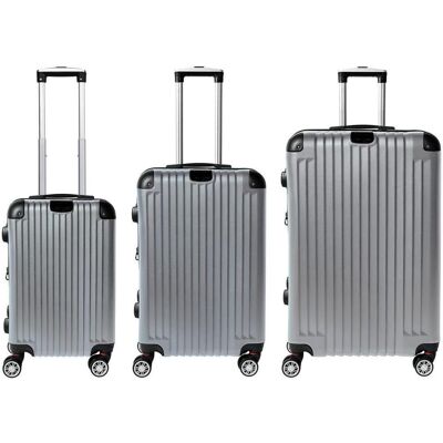 Novel Reisekofferset, Silberfarben, Metall, Kunststoff, Textil, 3-teilig, 30x76x49 cm, Bsci, Zahlenschloss, 360°-Rollensystem, Tragehenkel, Netzfach, Freizeit & Co, Koffer & Taschen, Reisekoffer Novel Reisekofferset, Silberfarben, Metall, Kunststoff, Textil, 3-teilig, 30x76x49 cm, Bsci, Zahlenschloss, 360°-Rollensystem, Tragehenkel, Netzfach, Freizeit & Co, Koffer & Taschen, Reisekoffer