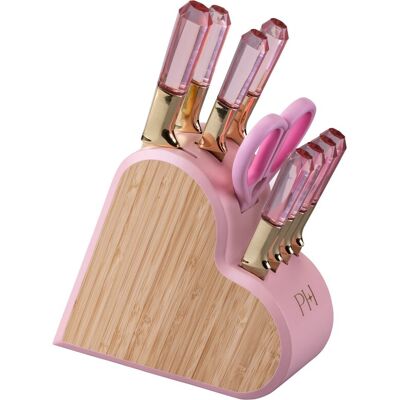 Paris Hilton Messerblock-Set, rosa, 10-teilig Paris Hilton Messerblock-Set, rosa, 10-teilig