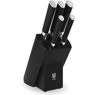 Chefkoch trifft Fackelmann Messerblock, schwarz, 6-teilig Chefkoch trifft Fackelmann Messerblock, schwarz, 6-teilig