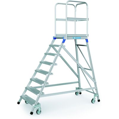 Zarges Fahrbare Aluminium-Plattformleiter - 8 Stufen, 1,92 m Zarges Fahrbare Aluminium-Plattformleiter - 8 Stufen, 1,92 m