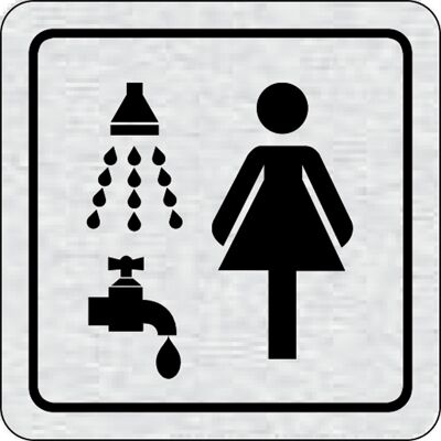 B2B Partner Selbstklebendes Tür-Namensschild - Waschraum mit Dusche Damen B2B Partner Selbstklebendes Tür-Namensschild - Waschraum mit Dusche Damen