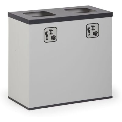 B2B Partner Mülleimer für mülltrennung, 2x 50 l, Halterung für einen Sack, grau/schwarz B2B Partner Mülleimer für mülltrennung, 2x 50 l, Halterung für einen Sack, grau/schwarz
