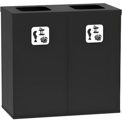 B2B Partner Mülleimer für mülltrennung, 2x 50 l, Halterung für einen Sack, schwarz/schwarz B2B Partner Mülleimer für mülltrennung, 2x 50 l, Halterung für einen Sack, schwarz/schwarz