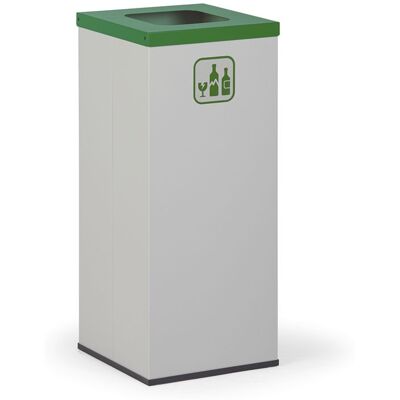 B2B Partner Mülleimer für mülltrennung, 70 L, Halterung für einen Sack, grau/grün B2B Partner Mülleimer für mülltrennung, 70 L, Halterung für einen Sack, grau/grün