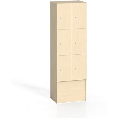 B2B Partner Holzspind S5 mit Ablagefächern, 6 Fächer, 1700 x 600 x 420 mm, Zylinderschloss, Birke B2B Partner Holzspind S5 mit Ablagefächern, 6 Fächer, 1700 x 600 x 420 mm, Zylinderschloss, Birke