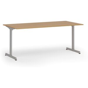 B2B Partner Bürotisch PRIMO BETA, 180x90 cm, graues Metallgestell, Buche