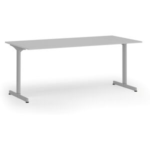 B2B Partner Bürotisch PRIMO BETA, 180x90 cm, graues Metallgestell, grau