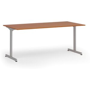 B2B Partner Bürotisch PRIMO BETA, 180x90 cm, graues Metallgestell, Kirschbaum