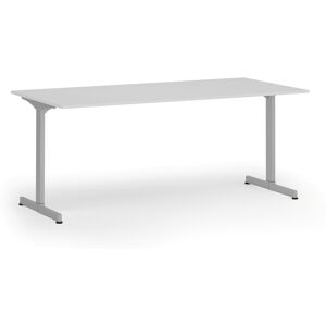 B2B Partner Bürotisch PRIMO BETA, 180x90 cm, graues Metallgestell, weiß