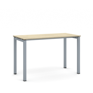 B2B Partner Bürotisch PRIMO SQUARE 120x60 cm, schwarzes Metallgestell, Eiche natur