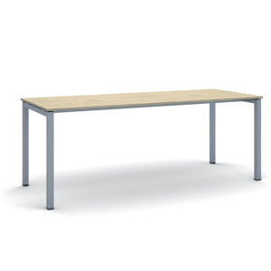 B2B Partner Bürotisch PRIMO SQUARE 200x80 cm, schwarzes Metallgestell, Eiche natur