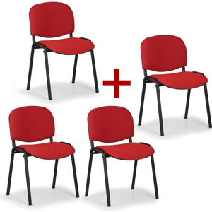 B2B Partner Konferenzstühle VIVA 3+1 GRATIS, rot
