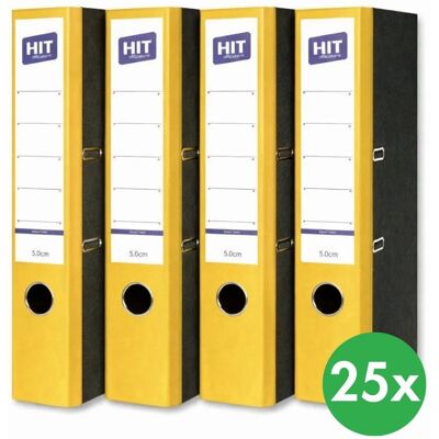 HIT Office Hebelordner mit farbigem Rücken - Breite 5 cm, gelb HIT Office Hebelordner mit farbigem Rücken - Breite 5 cm, gelb