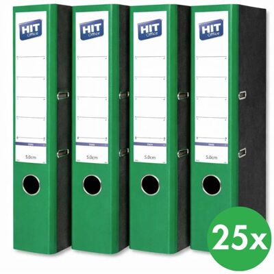 HIT Office Hebelordner mit farbigem Rücken - Breite 5 cm, grün HIT Office Hebelordner mit farbigem Rücken - Breite 5 cm, grün