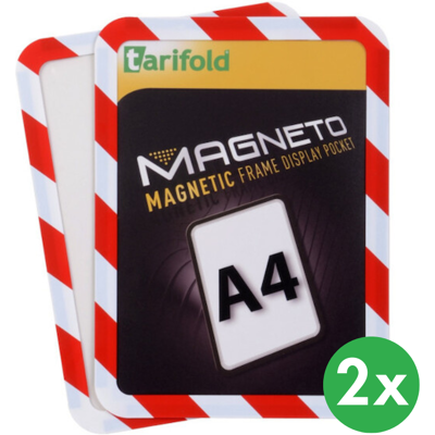 Tarifold Magnetische Tasche A4, 2 Stk., rot-weiß Tarifold Magnetische Tasche A4, 2 Stk., rot-weiß
