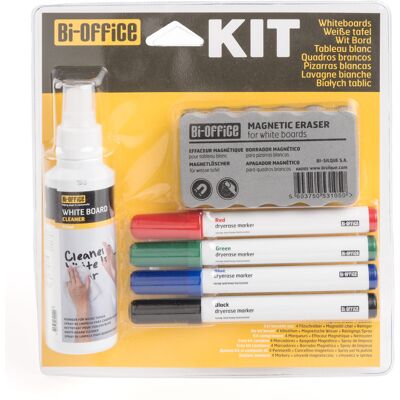 Bi-Office Set für weiße magnetische Beschriftungstafeln, ohne Magnete Bi-Office Set für weiße magnetische Beschriftungstafeln, ohne Magnete