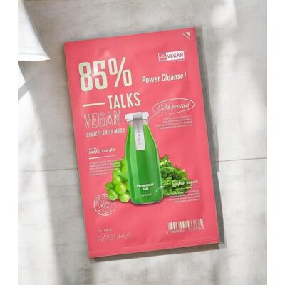 Missha - Talks Vegan Squeeze Sheet Mask Power Cleanse - Sheet Mask Missha - Talks Vegan Squeeze Sheet Mask Power Cleanse - Sheet Mask