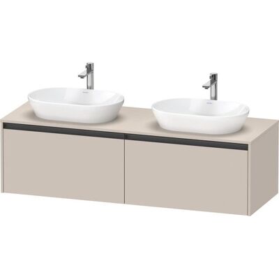Duravit Ketho.2 Wandhängender Waschtischunterschrank - Taupe Matt, 2 Schubladen, 1600x459x550mm Duravit Ketho.2 Wandhängender Waschtischunterschrank - Taupe Matt, 2 Schubladen, 1600x459x550mm