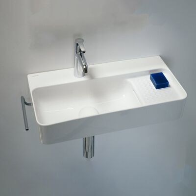 LAUFEN Waschtisch Compact VAL, 1 Hahnloch, mit Überlauf 600x310 mit Halbnasszone rechts weiß, H81528 H8152850001041 LAUFEN Waschtisch Compact VAL, 1 Hahnloch, mit Überlauf 600x310 mit Halbnasszone rechts weiß, H81528 H8152850001041