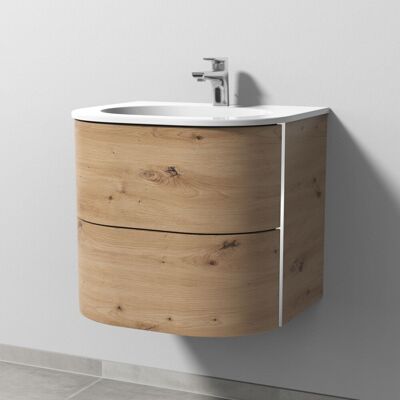 Sanipa DL40185 Keramik-Badset mit Eiche Natural-Touch - Badmöbel-Set Sanipa DL40185 Keramik-Badset mit Eiche Natural-Touch - Badmöbel-Set