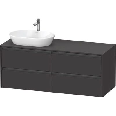Duravit Ketho.2 Konsolenwaschtischunterbau wandhängend Graphit Supermatt 1400x550x568 mm - K24898L80 K24898L80800000 Duravit Ketho.2 Konsolenwaschtischunterbau wandhängend Graphit Supermatt 1400x550x568 mm - K24898L80 K24898L80800000