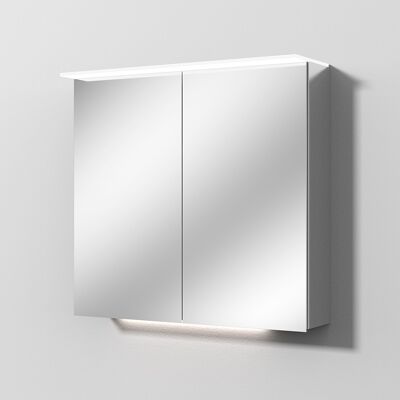 Sanipa Reflection Aluminium-Spiegelschrank ANNY 80 mit LED-Lichtsegel - Spiegelschrank Sanipa Reflection Aluminium-Spiegelschrank ANNY 80 mit LED-Lichtsegel - Spiegelschrank