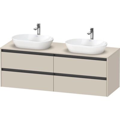 Duravit Ketho.2 Wandhängender Konsolenwaschtisch Taupe Supermatt - Badezimmermöbel Duravit Ketho.2 Wandhängender Konsolenwaschtisch Taupe Supermatt - Badezimmermöbel