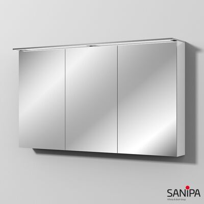 Sanipa Reflection Spiegelschrank MALTE 130 mit LED-Aufsatzleuchte, Weiß-Glanz SD15778 Sanipa Reflection Spiegelschrank MALTE 130 mit LED-Aufsatzleuchte, Weiß-Glanz SD15778