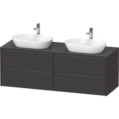 Duravit Ketho.2 Wandhängende Konsolenwaschtisch - 4 Schubladen, Graphit Supermatt, 1600x550 mm Duravit Ketho.2 Wandhängende Konsolenwaschtisch - 4 Schubladen, Graphit Supermatt, 1600x550 mm