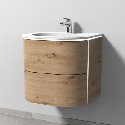 Sanipa 4balance Keramik-Set mit 2 Auszügen und LED-Beleuchtung, Eiche Natural-Touch, DL41185 DL41185 Sanipa 4balance Keramik-Set mit 2 Auszügen und LED-Beleuchtung, Eiche Natural-Touch, DL41185 DL41185